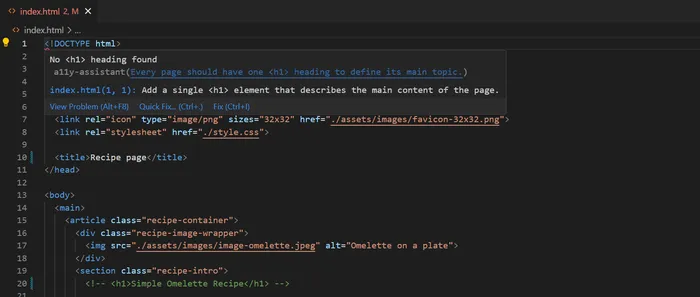 A11y assistant VS code extension