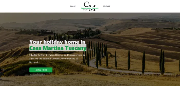 Casa martina tuscany marketing site